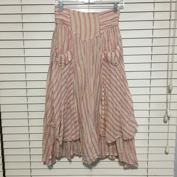 Free People Elisa Striped Midi Skirt - Picture 4 of 5